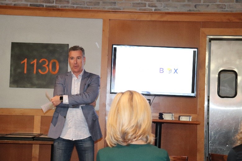 Eric Frank speaking to attendees at a LightBox Developing Leaders event