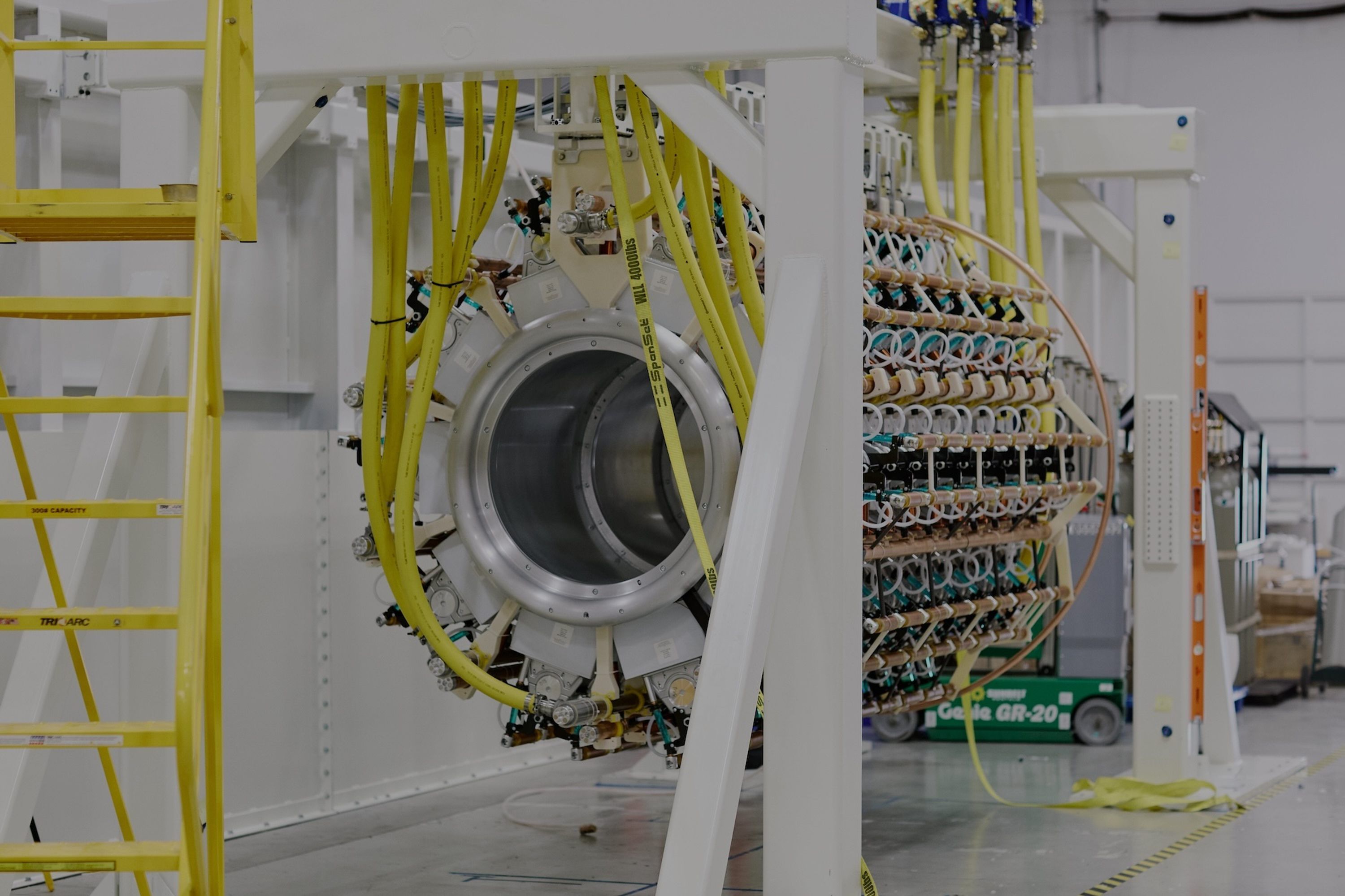 Pacific Fusion’s cylindrical scaled pulser-module prototype in its laboratory frame