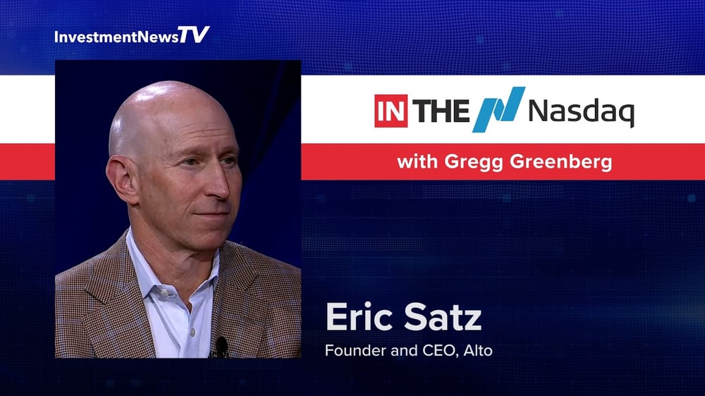 Eric Satz speaking during an InvestmentNews interview at Nasdaq