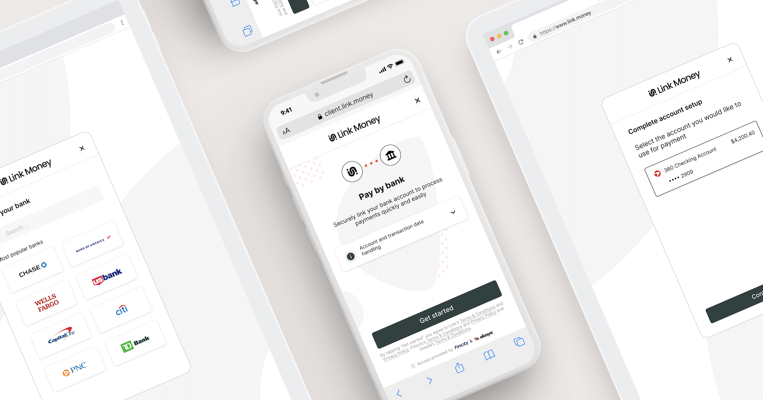 LinkPay launch illustration showing bank-payment options in an online checkout