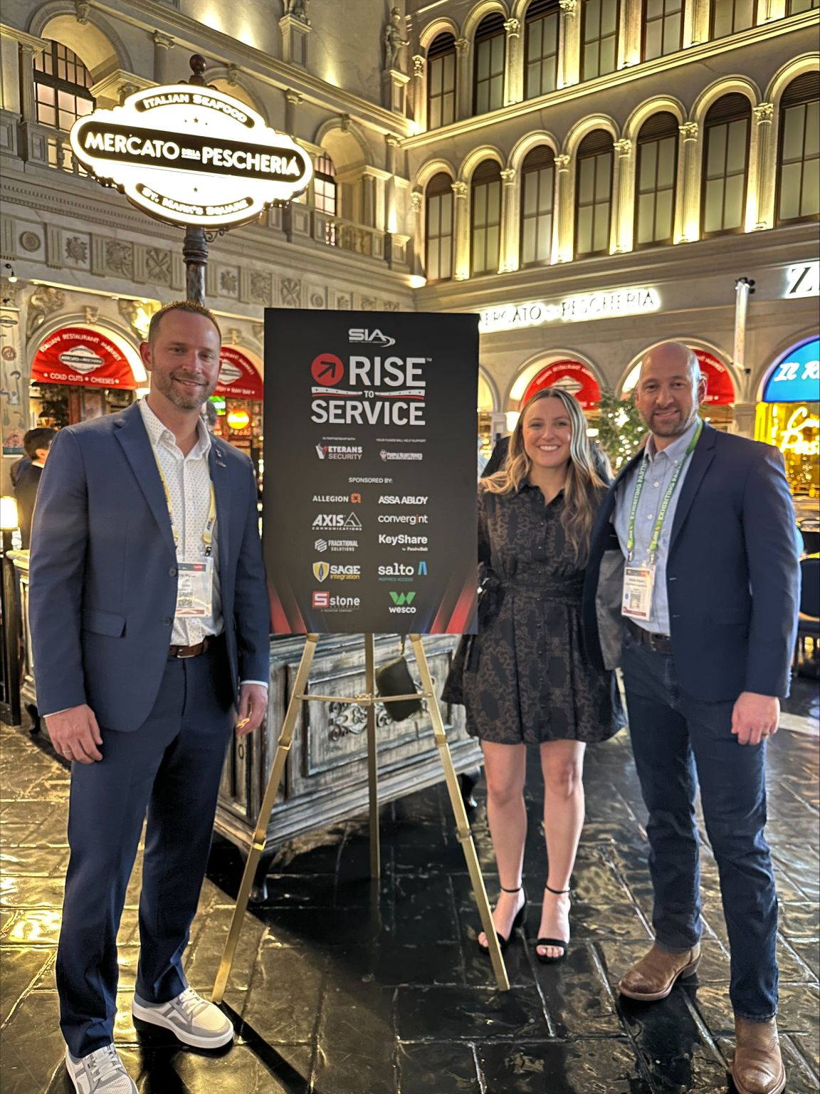 Eric Styles, Phillip Heaton, and Madeline Gaddini at the 2026 SIA RISE to Service dinner