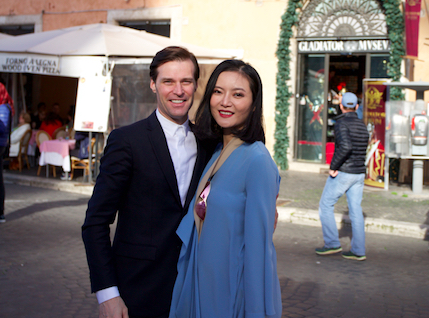 Erik and Wanchen Kaiser together on a cobbled street