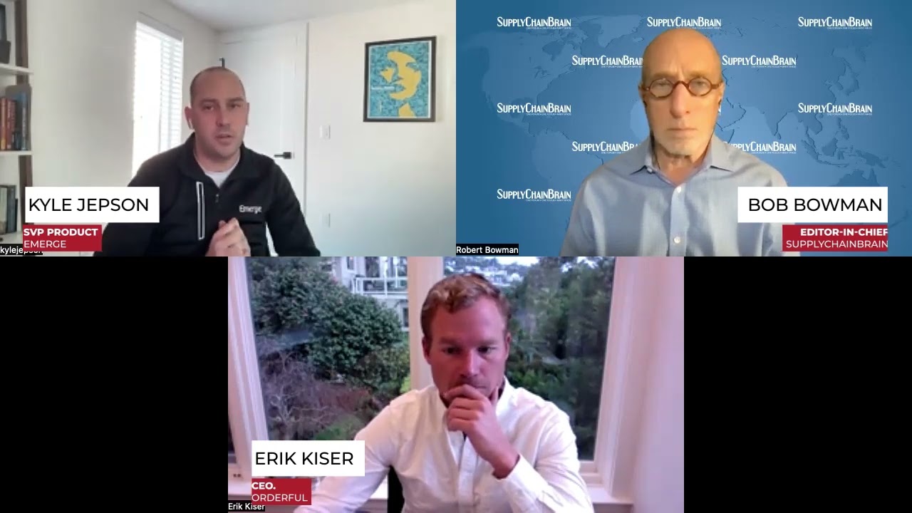 Interview still showing Kyle Jepson, Bob Bowman and Erik Kiser in a three-person video discussion