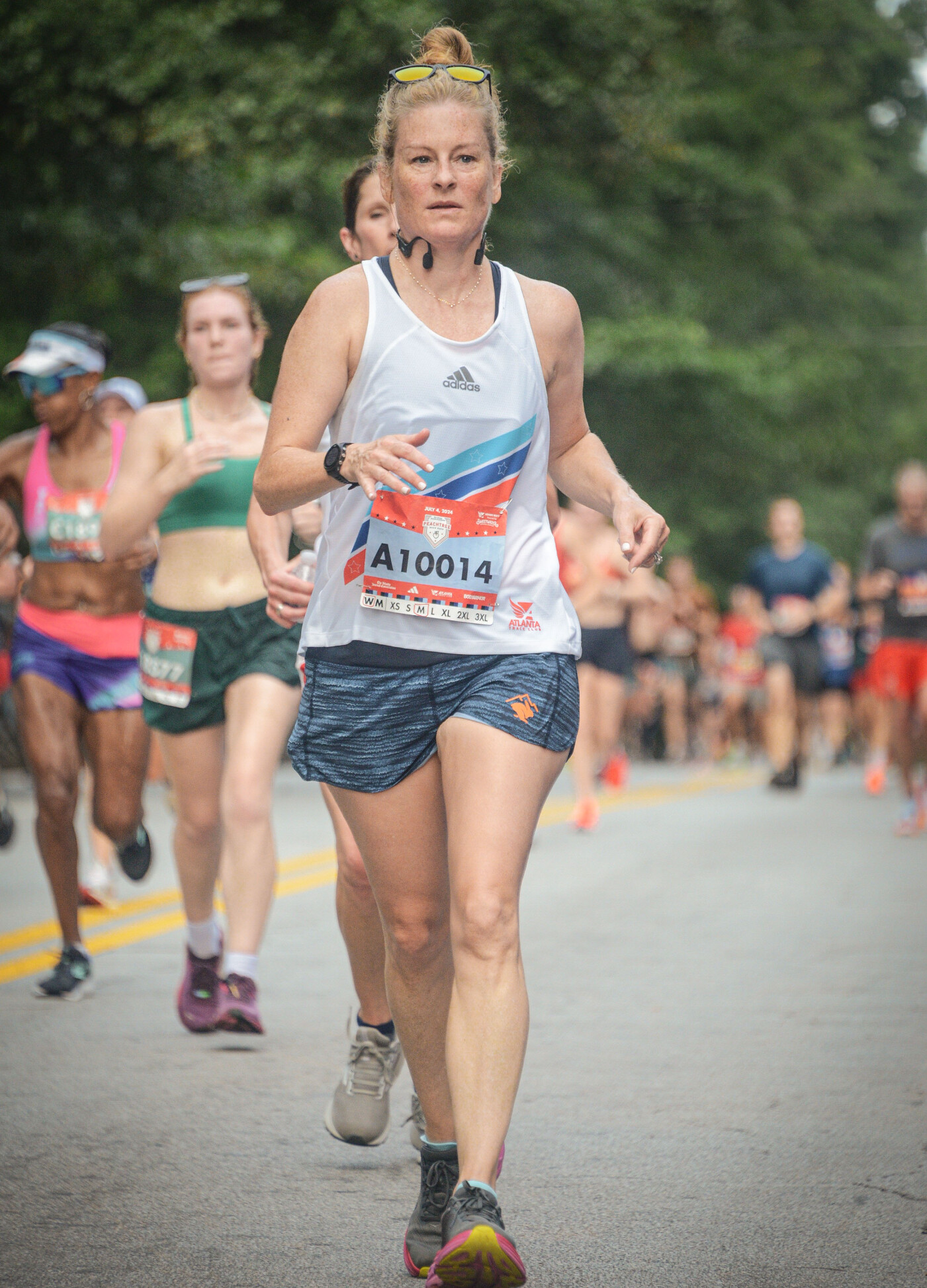 Erika Brookes running the 2024 AJC Peachtree Road Race