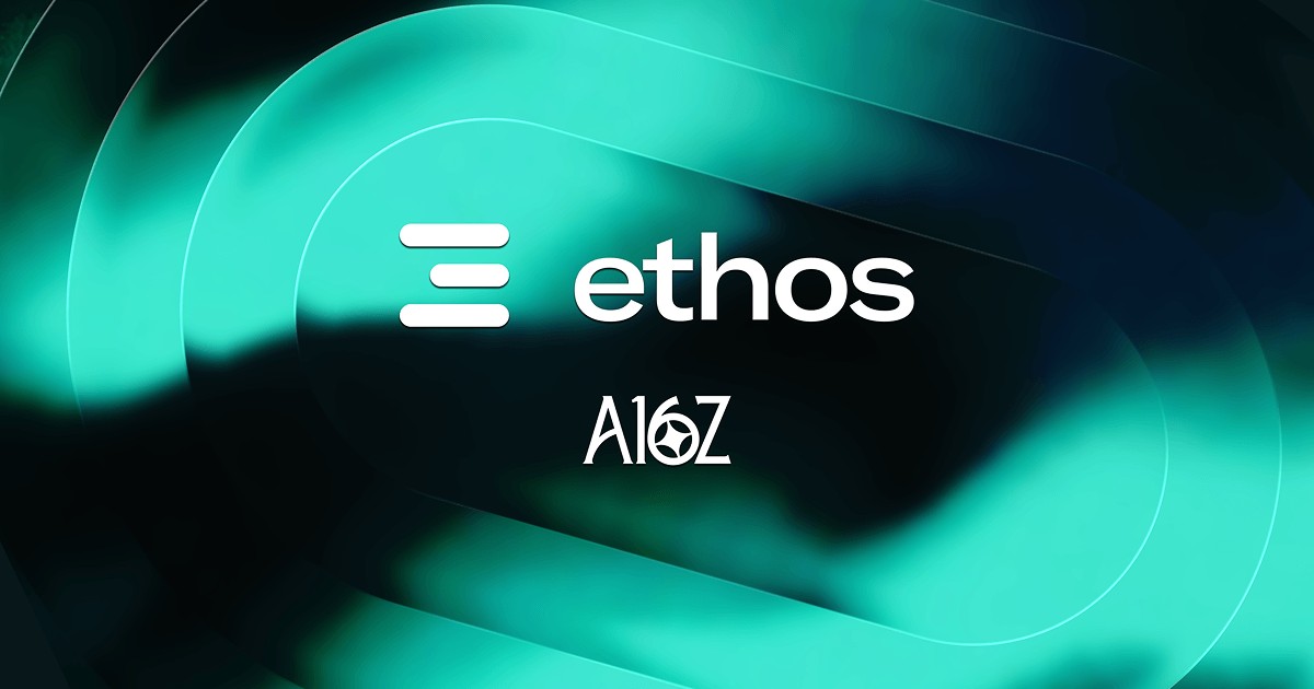Ethos logo alongside Andreessen Horowitz branding