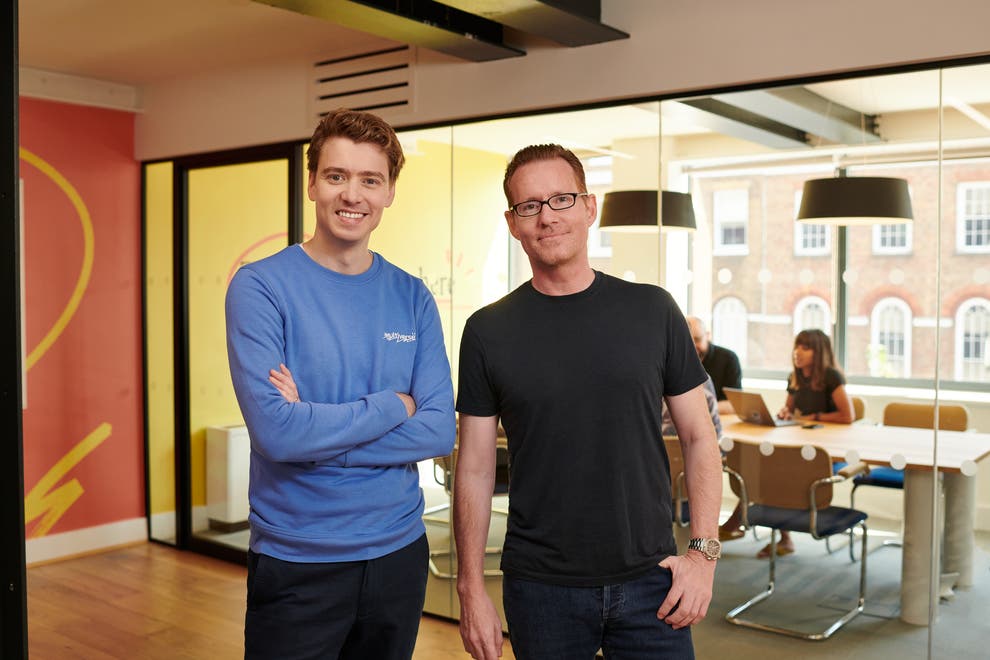 Euan Blair with Multiverse president Jeremy Duggan