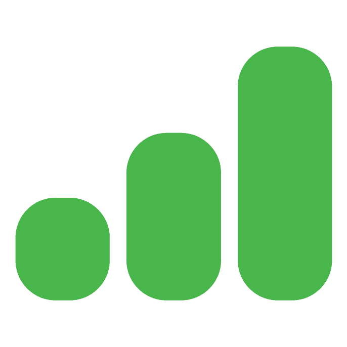 Eventual company logo - three ascending green bars