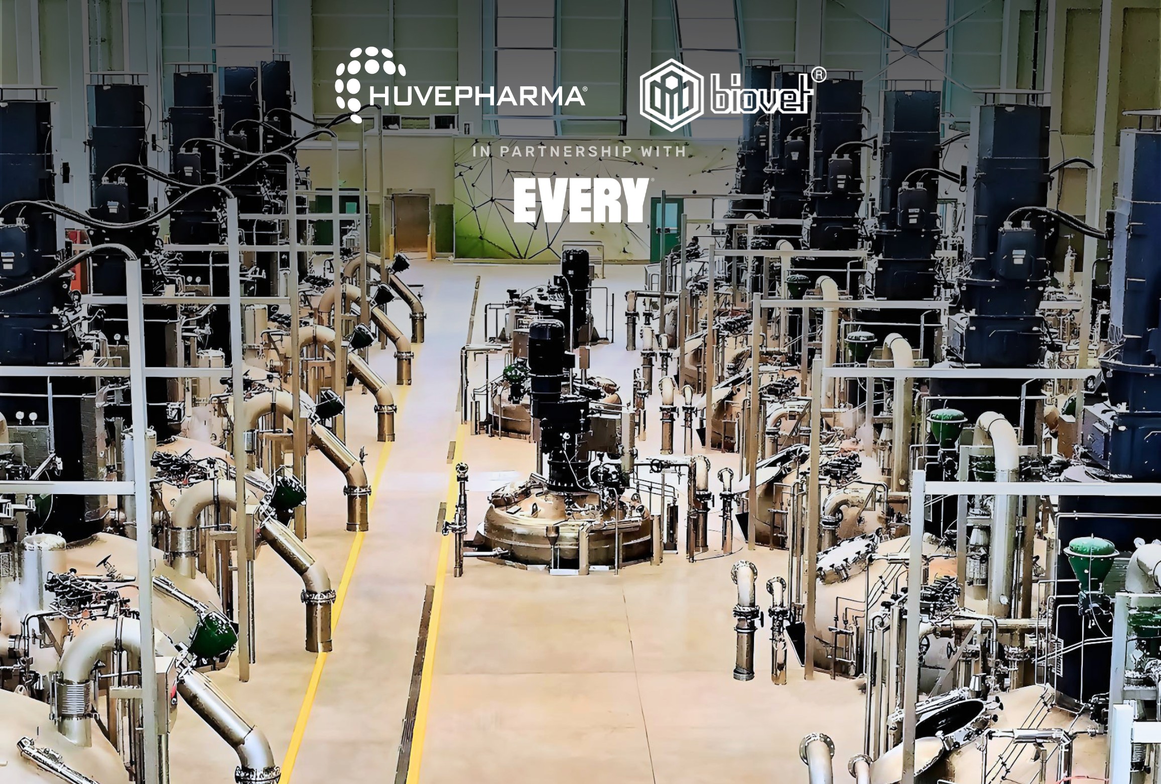 Industrial fermentation facility operated by Biovet in partnership with Huvepharma and EVERY