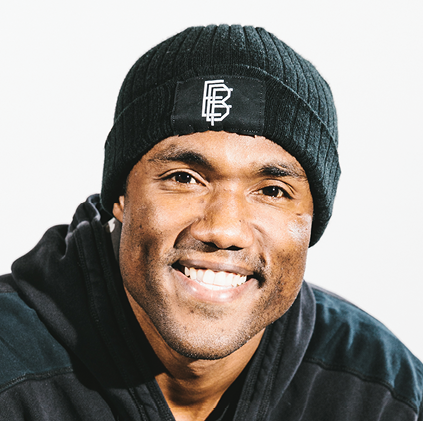 EverybodyFights co-founder George Foreman III wearing an EBF knit cap