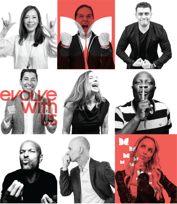 A nine-portrait collage from the Evolus culture website