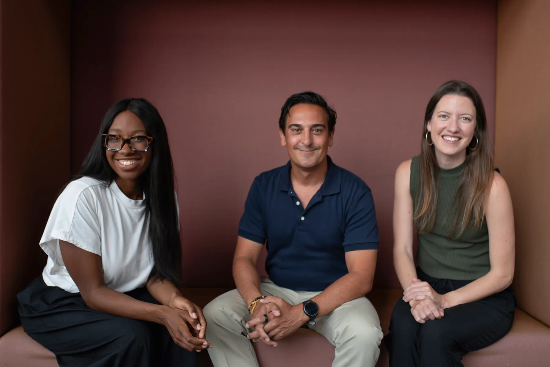 Jordan Davis, Justin Nassiri and Shelby Lawson of Executive Presence seated together