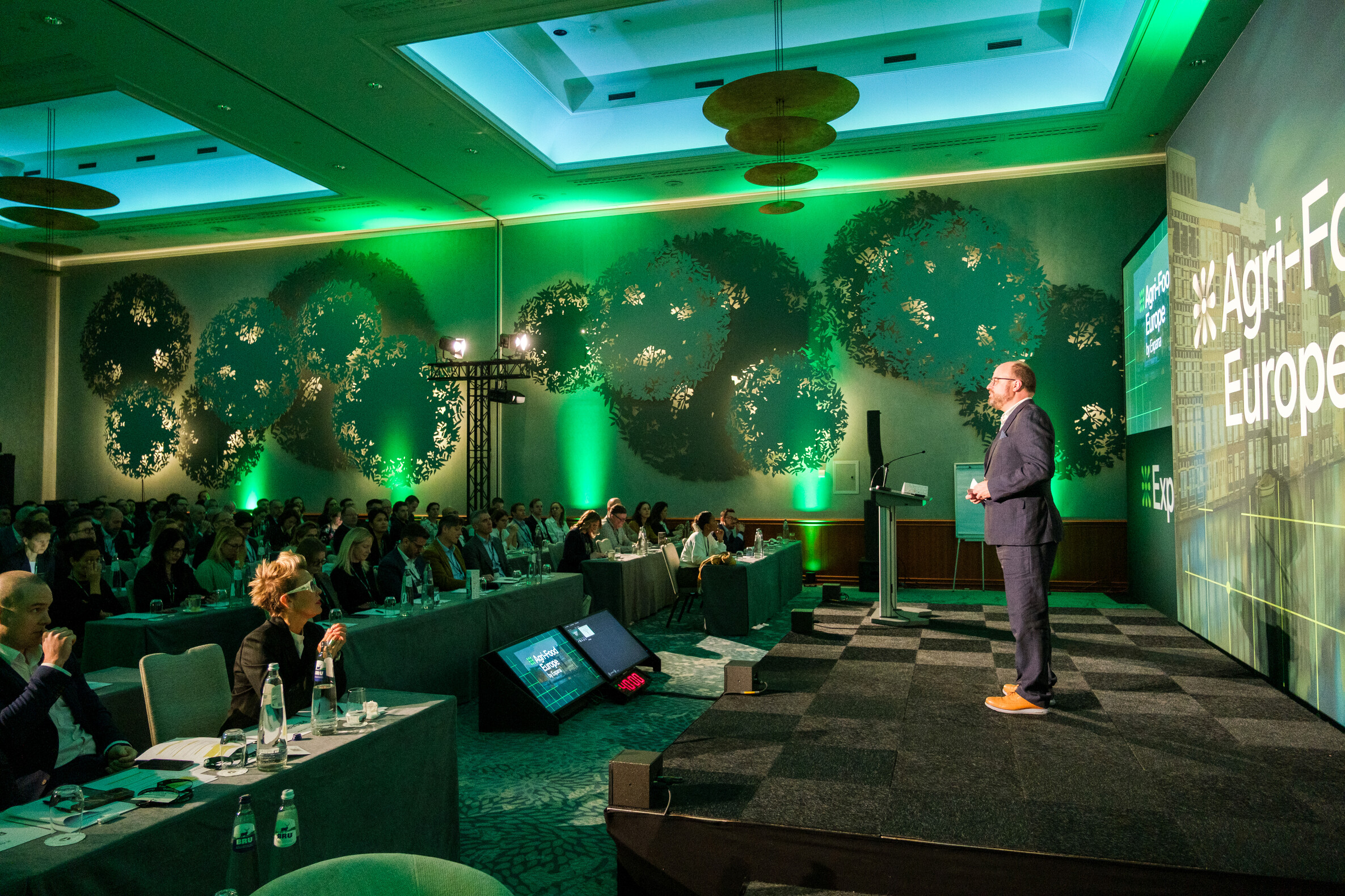 A speaker addresses delegates at Expana's Agri-Food Europe event