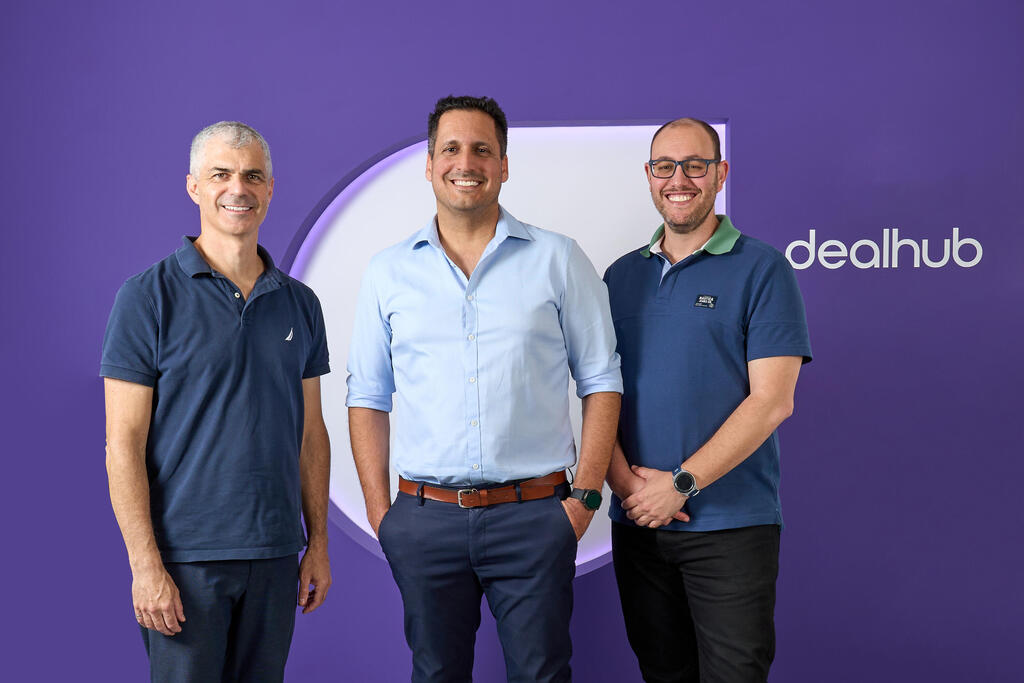 DealHub co-founders Eyal Orgil, Eyal Elbahary, and Alon Lubin together