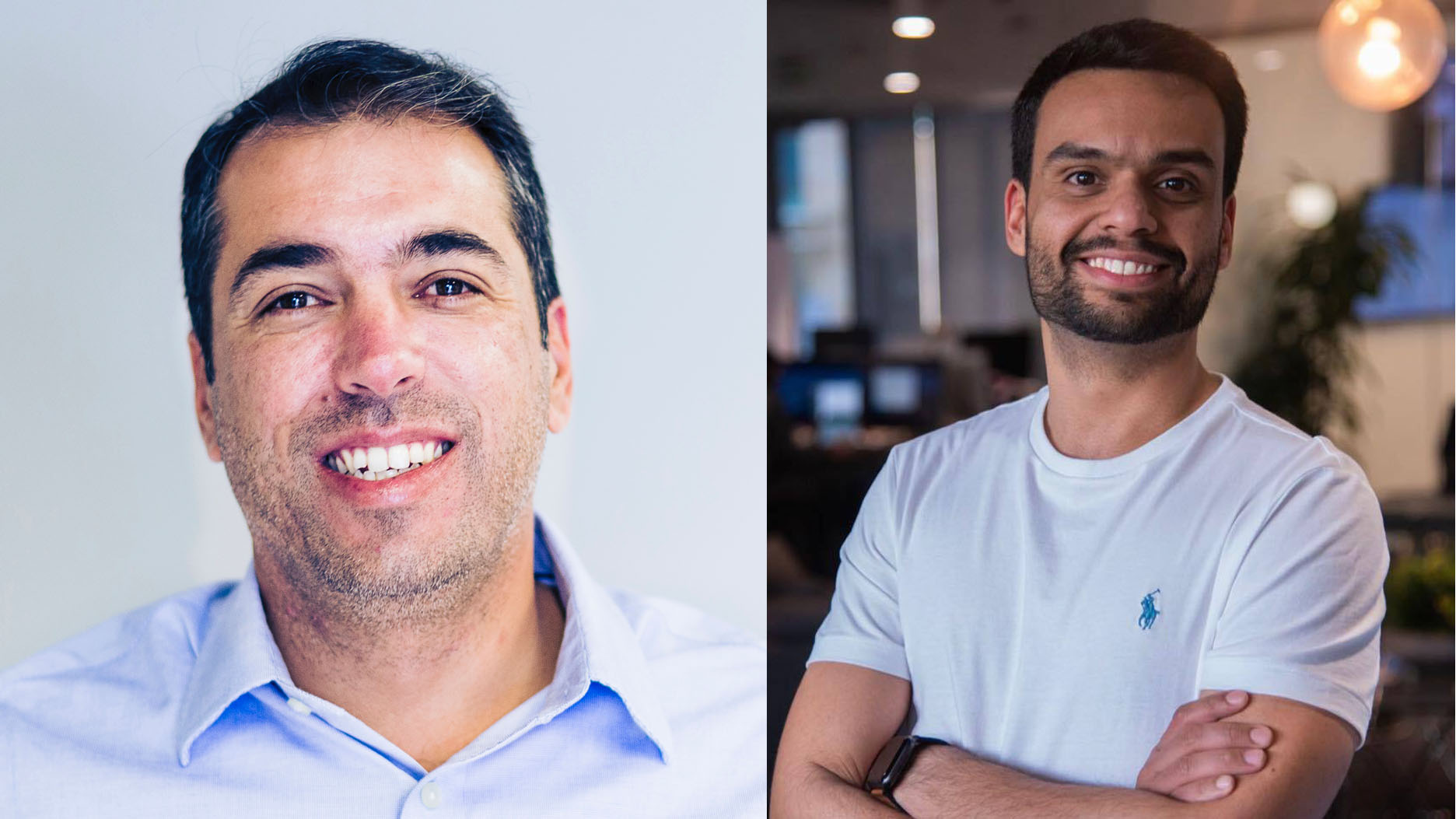 Side-by-side portraits of Flieber co-founders Fabricio Miranda and Jair Vercosa