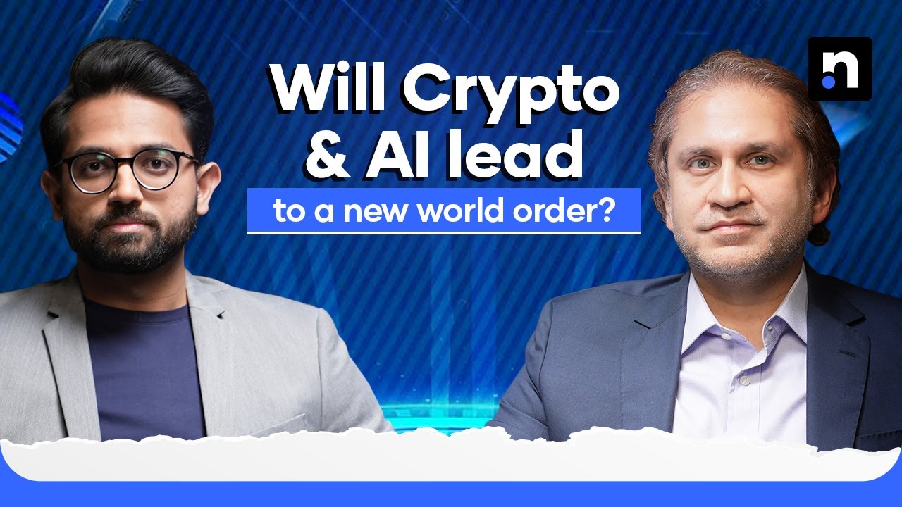 Nukta interview artwork featuring host Faizan Kamran, left, and Faisal Aftab, right, discussing crypto and AI.
