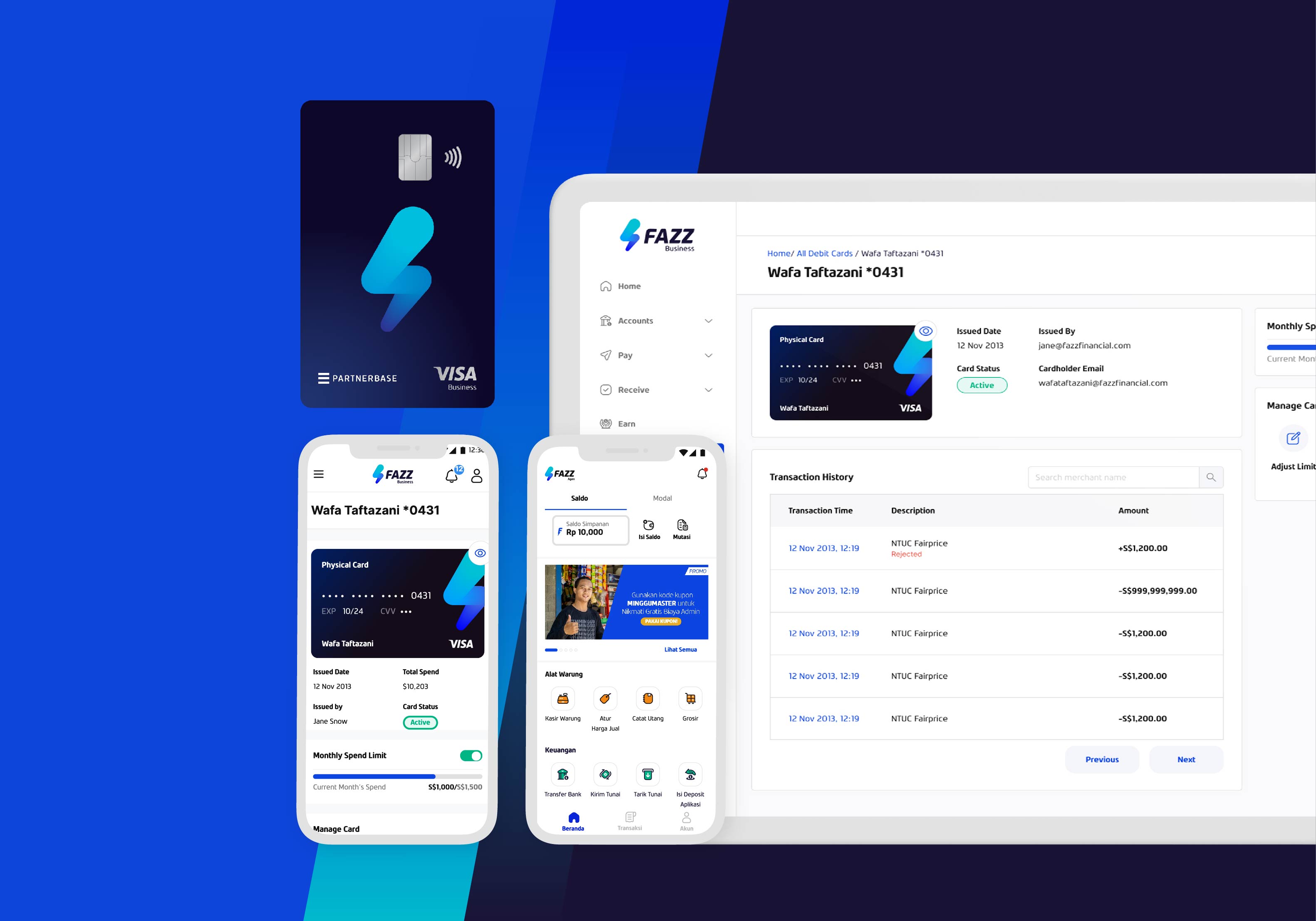 Fazz business dashboard shown in the company's 2022 brand announcement