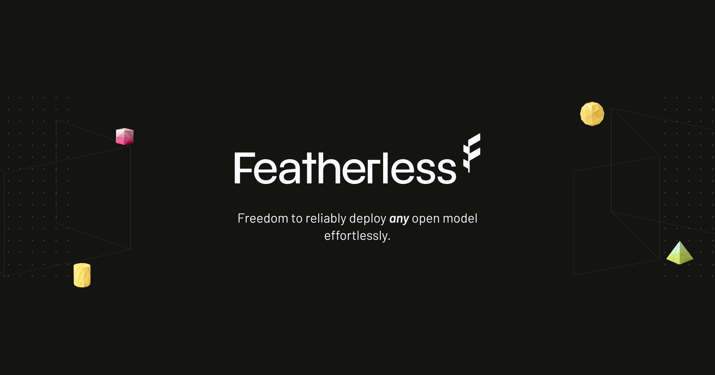Featherless AI brand mark and product graphic