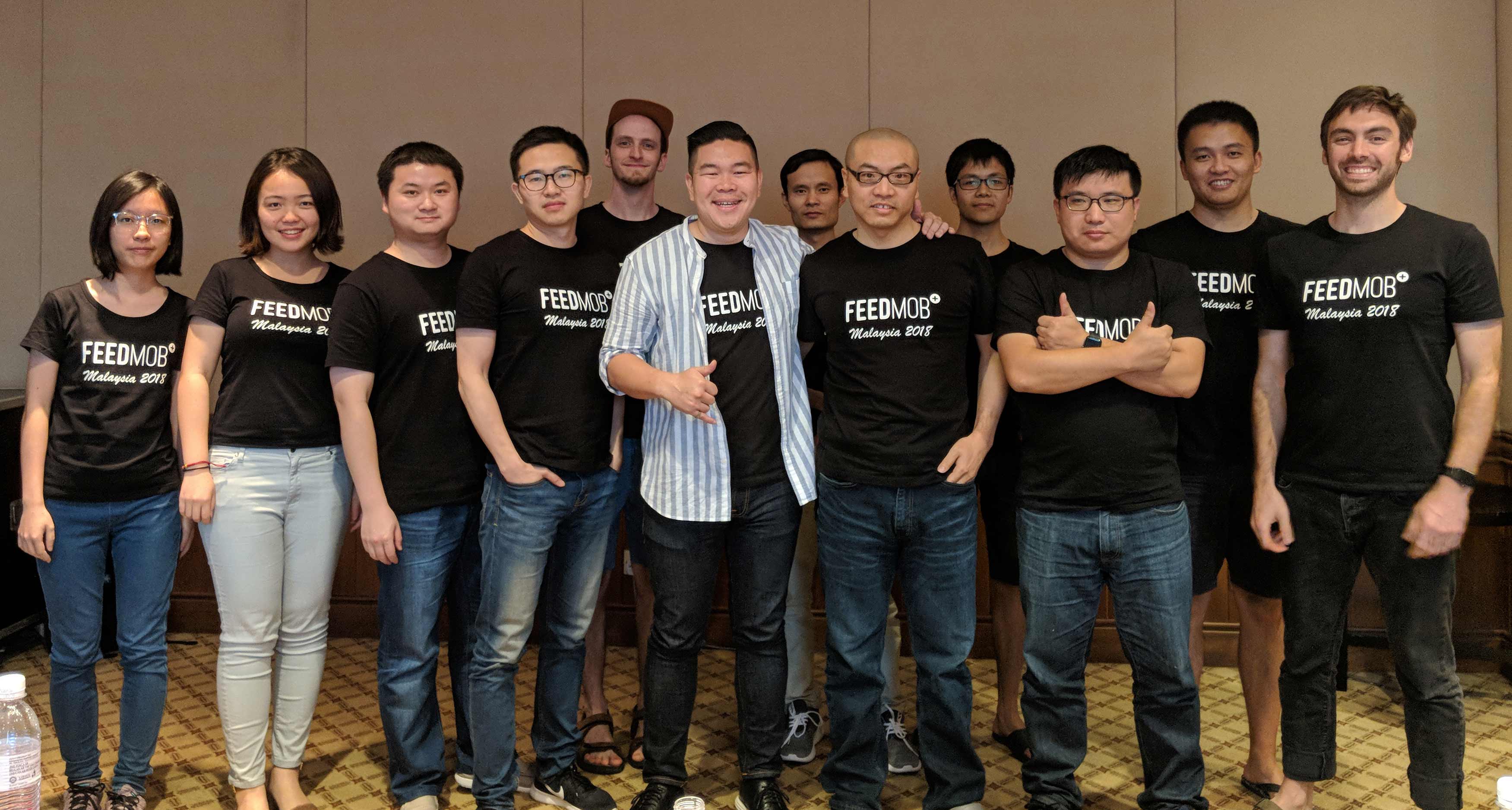 FeedMob engineering team at a 2018 retreat in Malaysia