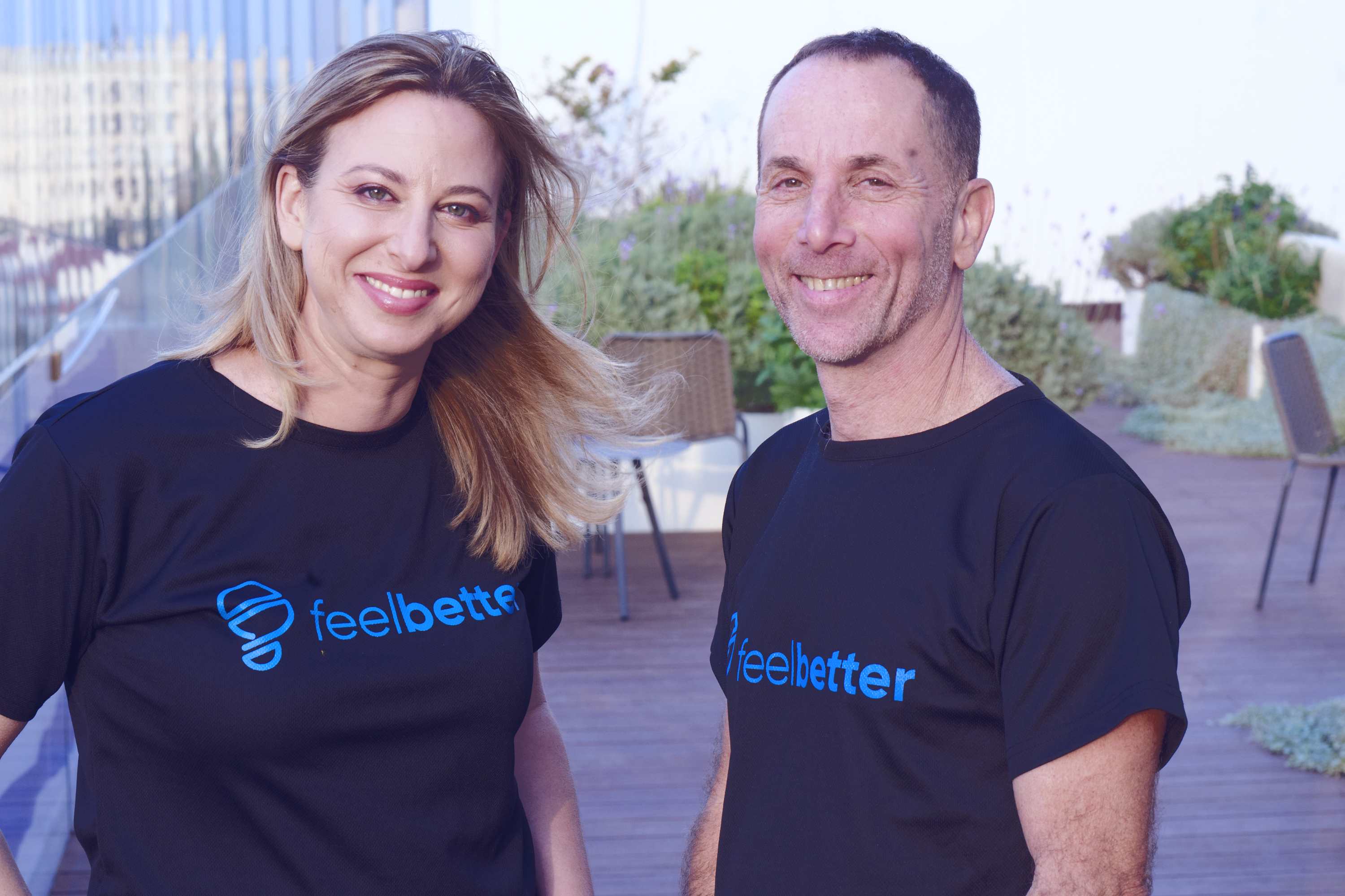 FeelBetter co-founders Liat Primor and Yoram Hordan together outdoors