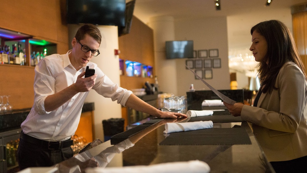 A worker using communications technology, the editorial image accompanying Felicia Diebley's 2022 article