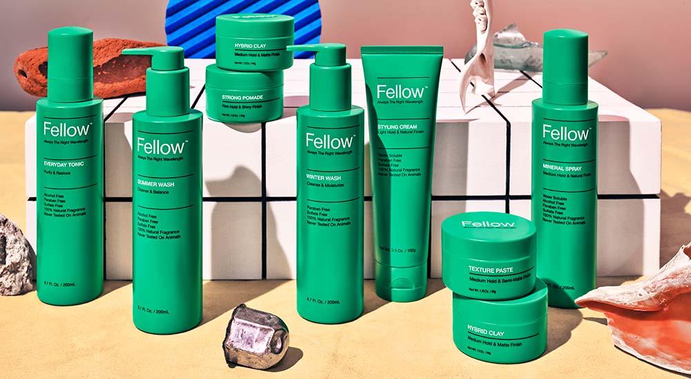 Fellow haircare and styling products in their distinctive green packaging