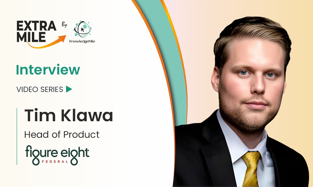KnowledgeNile interview artwork featuring Tim Klawa, Figure Eight Federal’s head of product