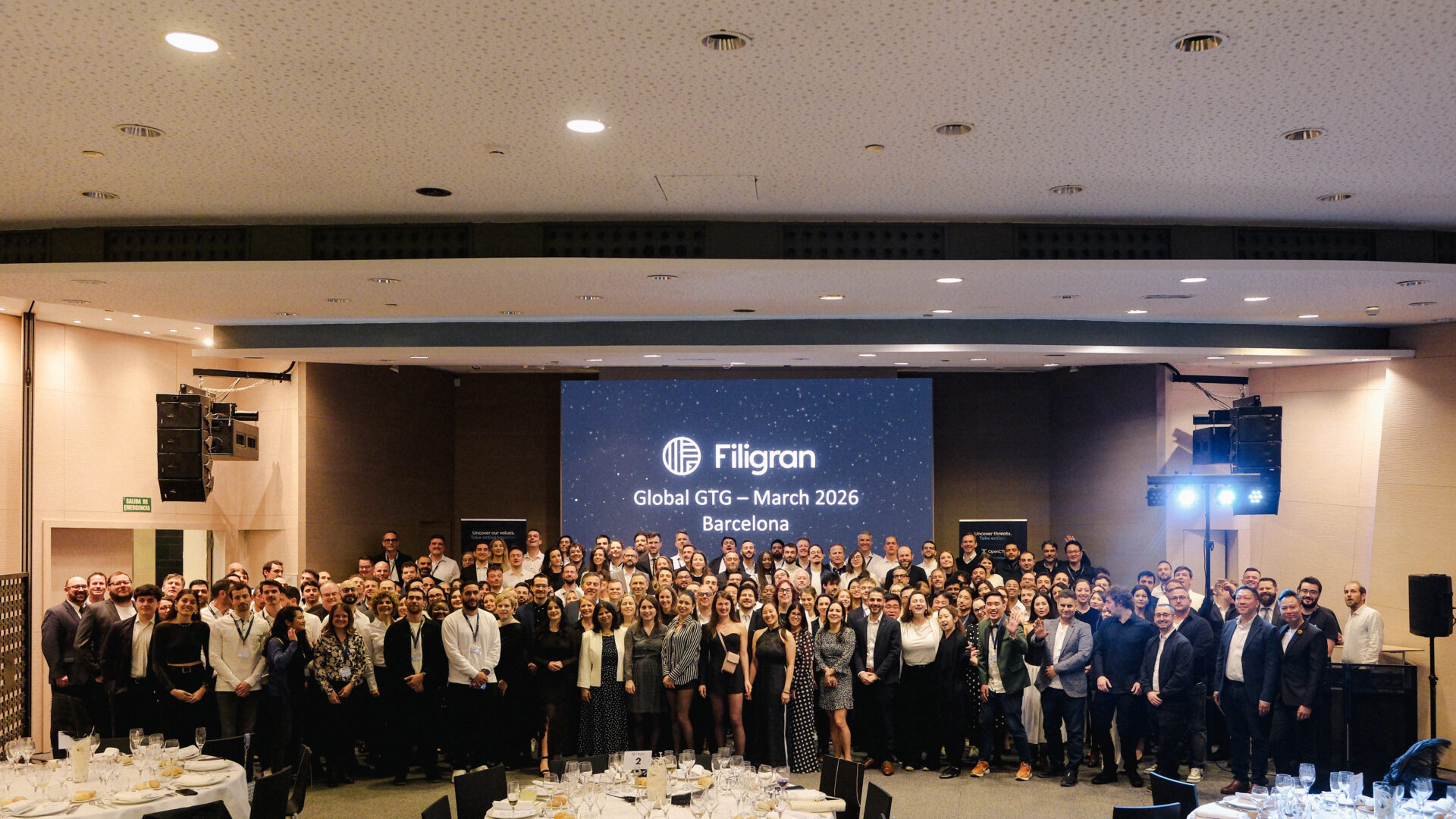 Filigran employees gathered at the March 2026 company get-together in Barcelona