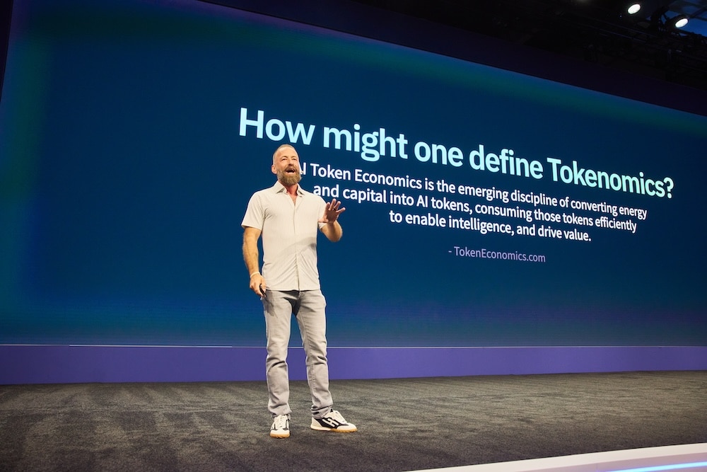 J.R. Storment speaking about token economics on stage at FinOps X 2026