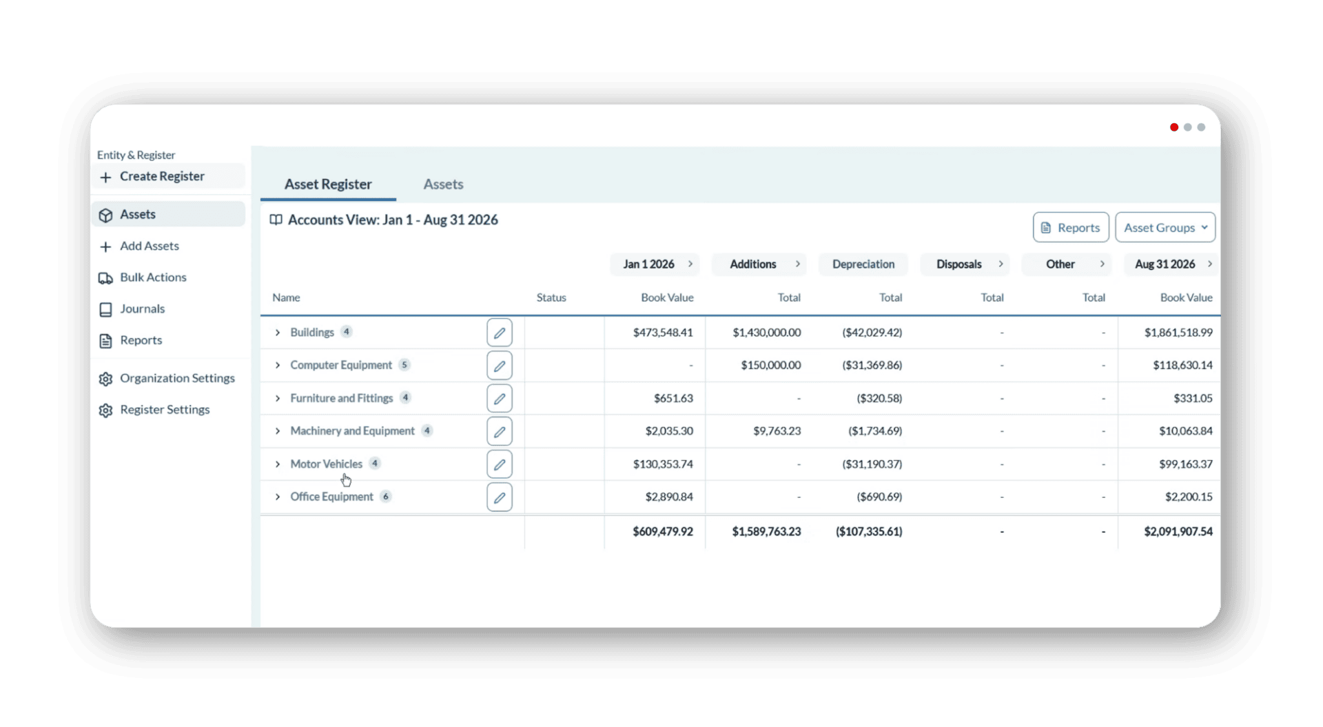 FinQuery fixed assets infographic illustrating source intelligence and accounting workflows