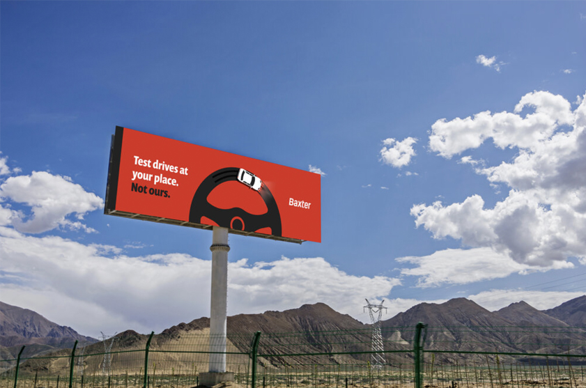Baxter campaign image advertising test drives delivered to the customer