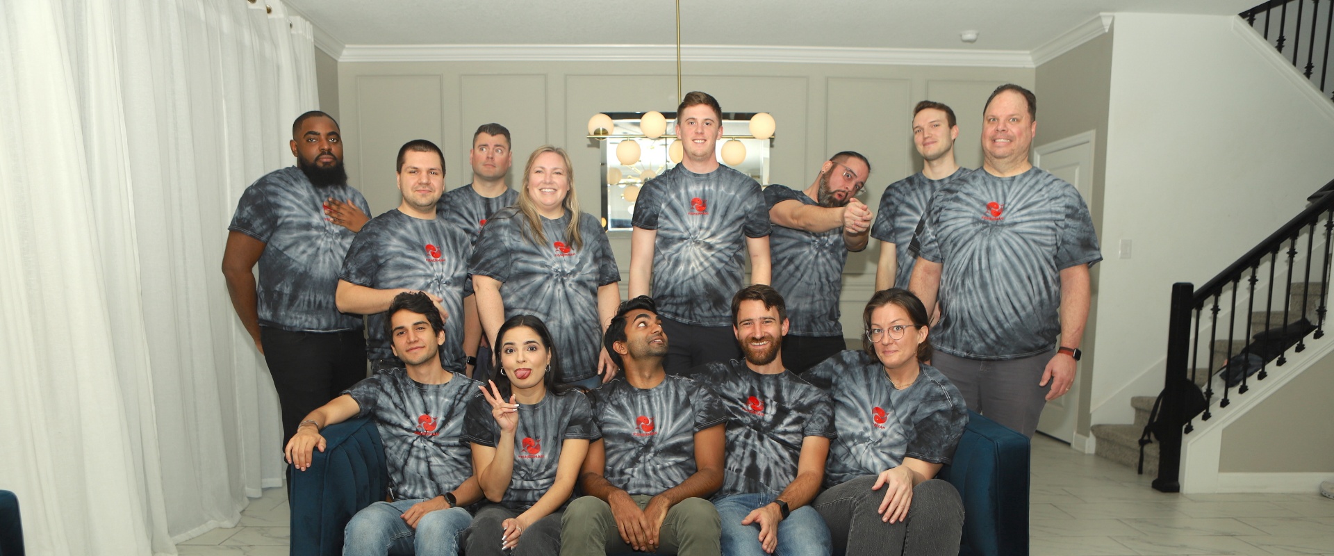 Fisherman colleagues gathered for a team photograph