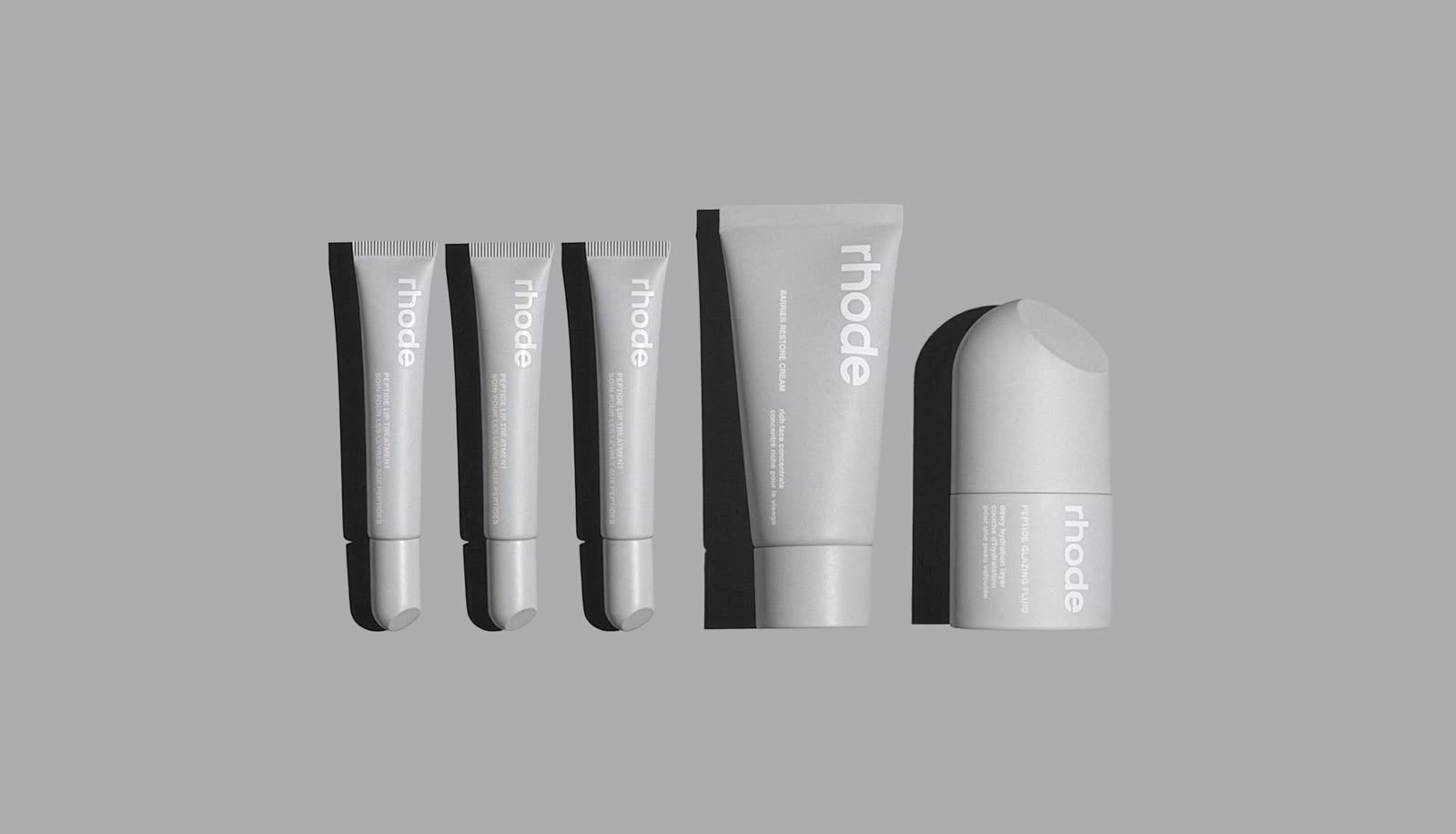 Rhode skincare product presentation from Flagship’s project portfolio