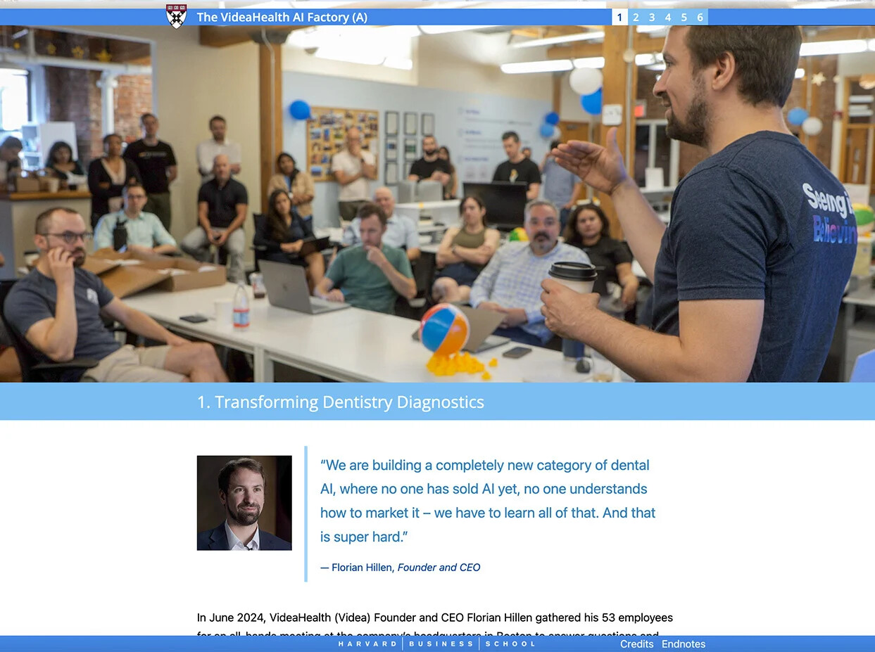 Florian Hillen speaking to the Videa team during an all-hands meeting in Boston