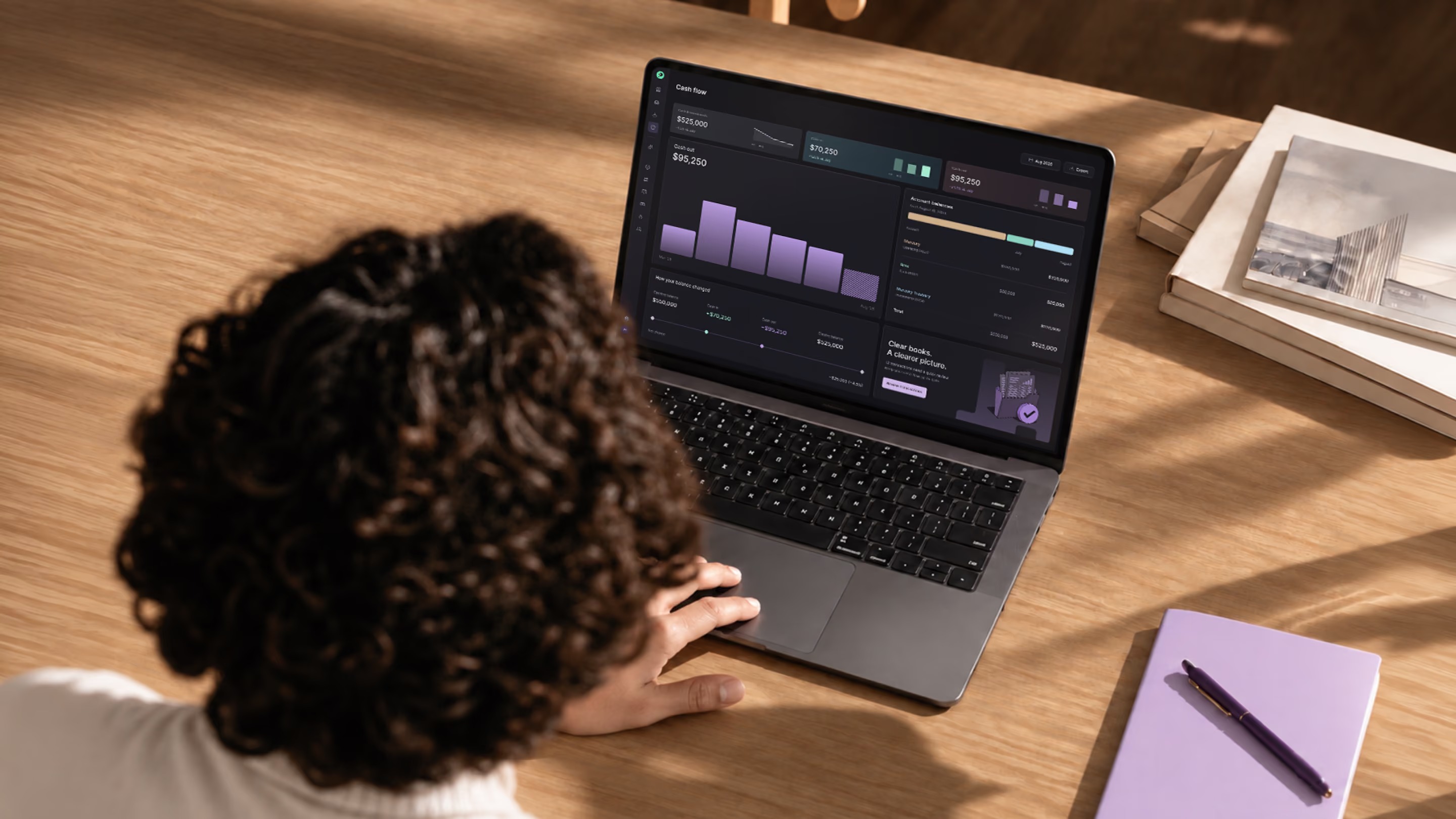 Puzzle financial dashboard displayed on a laptop