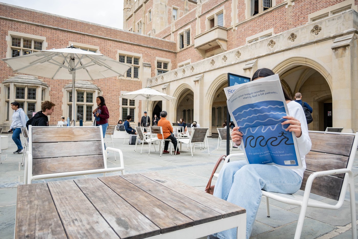 A large campus out-of-home advertisement