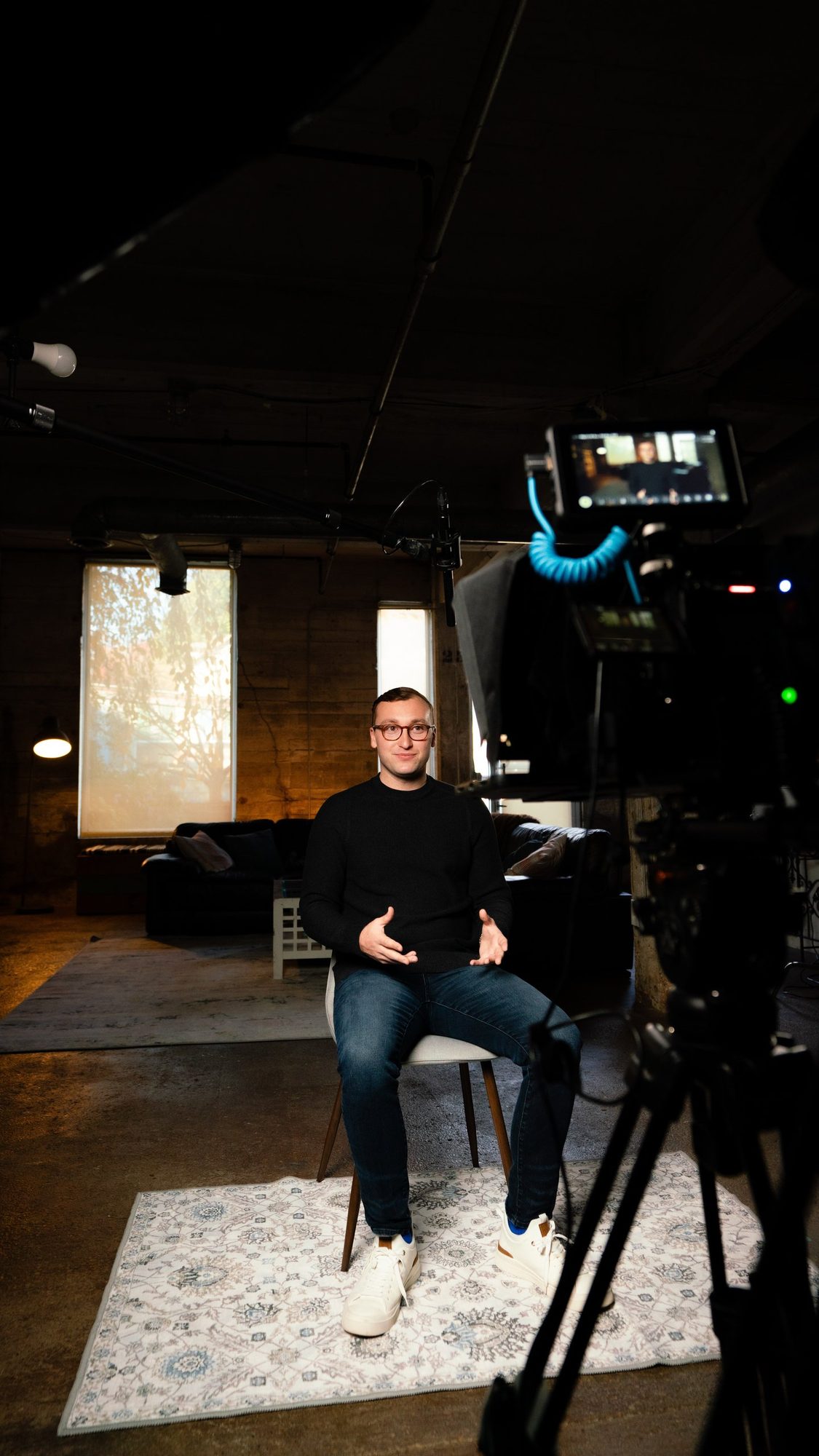ForgeX CEO and co-founder Davis Potter during a studio recording