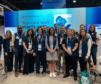 ServiceChannel team standing together at a trade event