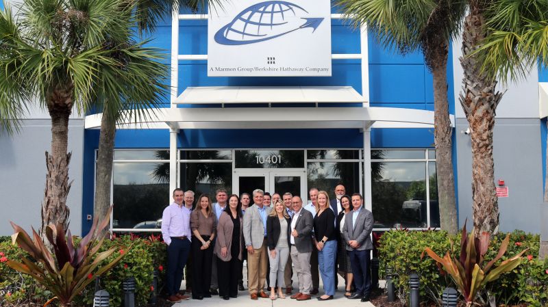 Marmon leaders and Future Metals colleagues gathered outside a Future Metals building