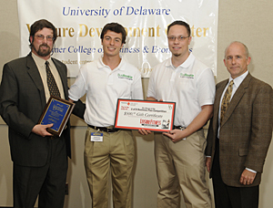 Francois Chaubard, second from left, with the University of Delaware business-plan competition group
