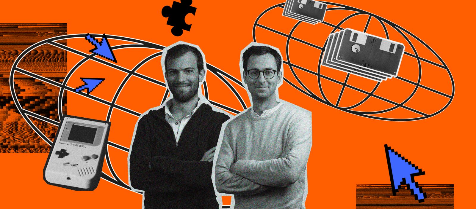 Editorial composite of DeepIP co-founders Edouard d’Archimbaud, left, and François-Xavier Leduc, right