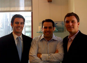Archival photograph of the three alumni involved in the fragrance business