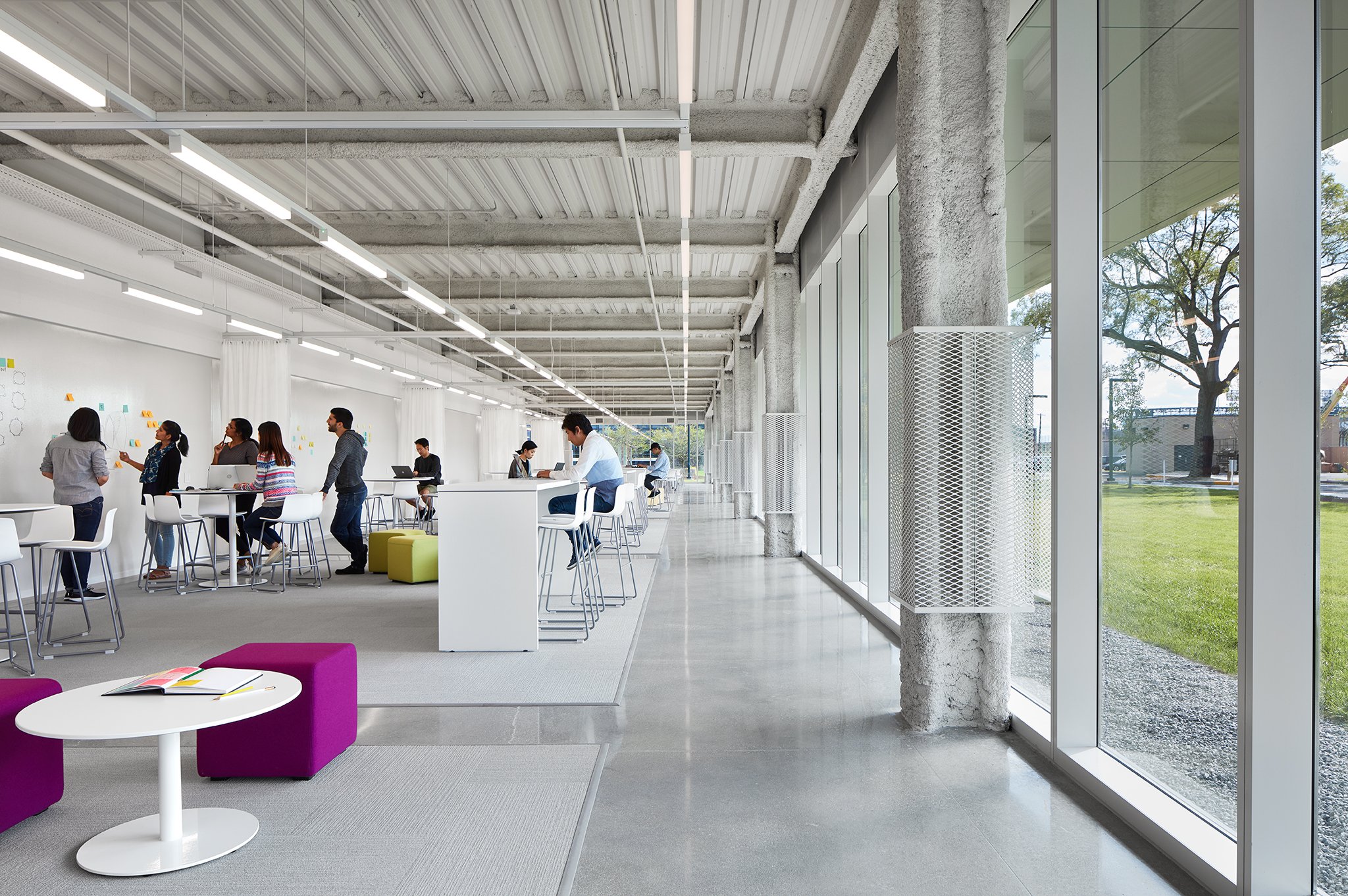 Bright shared workspace pictured on Leap of Faith’s student program page