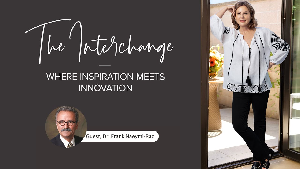 The Interchange episode artwork with a portrait of guest Frank Naeymi-Rad and host Latife Hayson