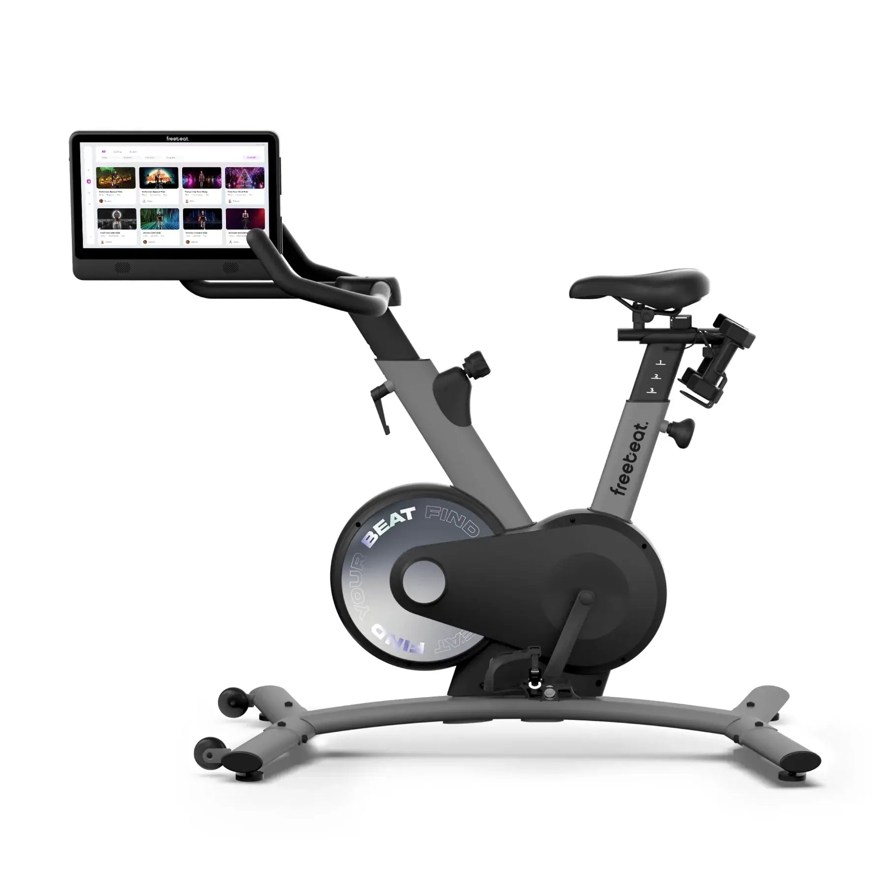 freebeat Boom Bike in Mist Grey, the lower-priced smart cycling bike