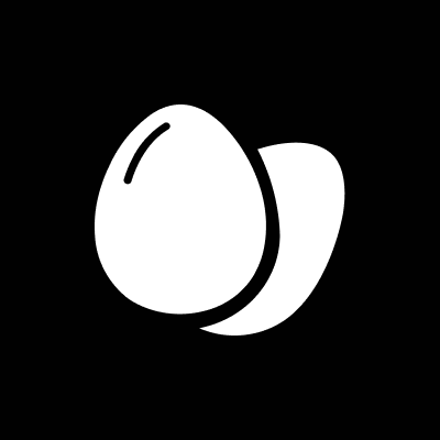 Frontegg logo - a white egg on a black field