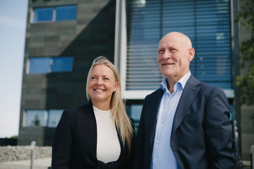 Maja Pedersen and Lars Petersen pictured together for the leadership transition