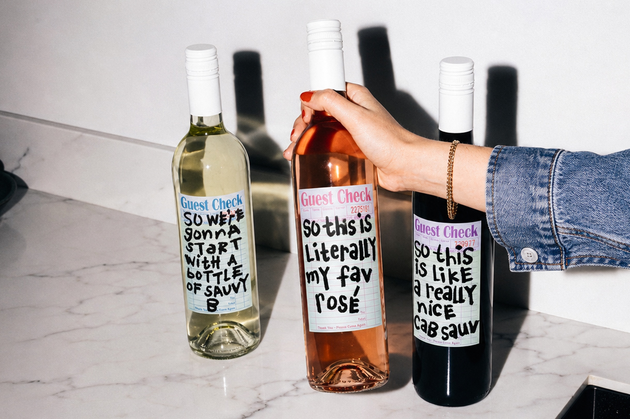 Winc Guest Check rosé product presentation