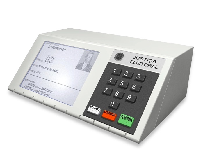 Electronic voting machine pictured in CERTI’s project case