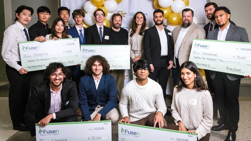 The 2025 Klaus Startup Challenge winners with Christopher Klaus and the competition judges