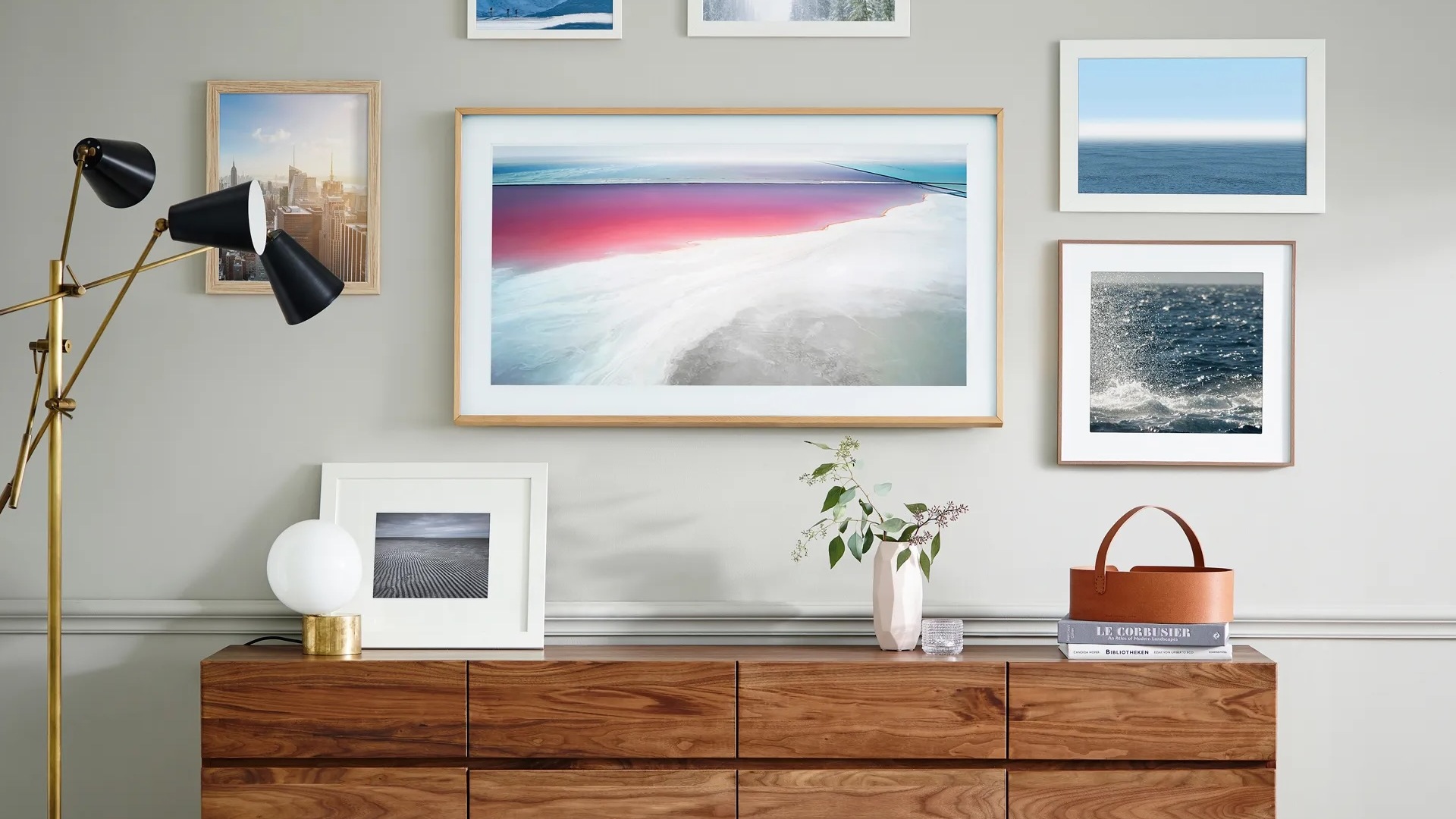 Samsung The Frame television displaying art in a domestic interior